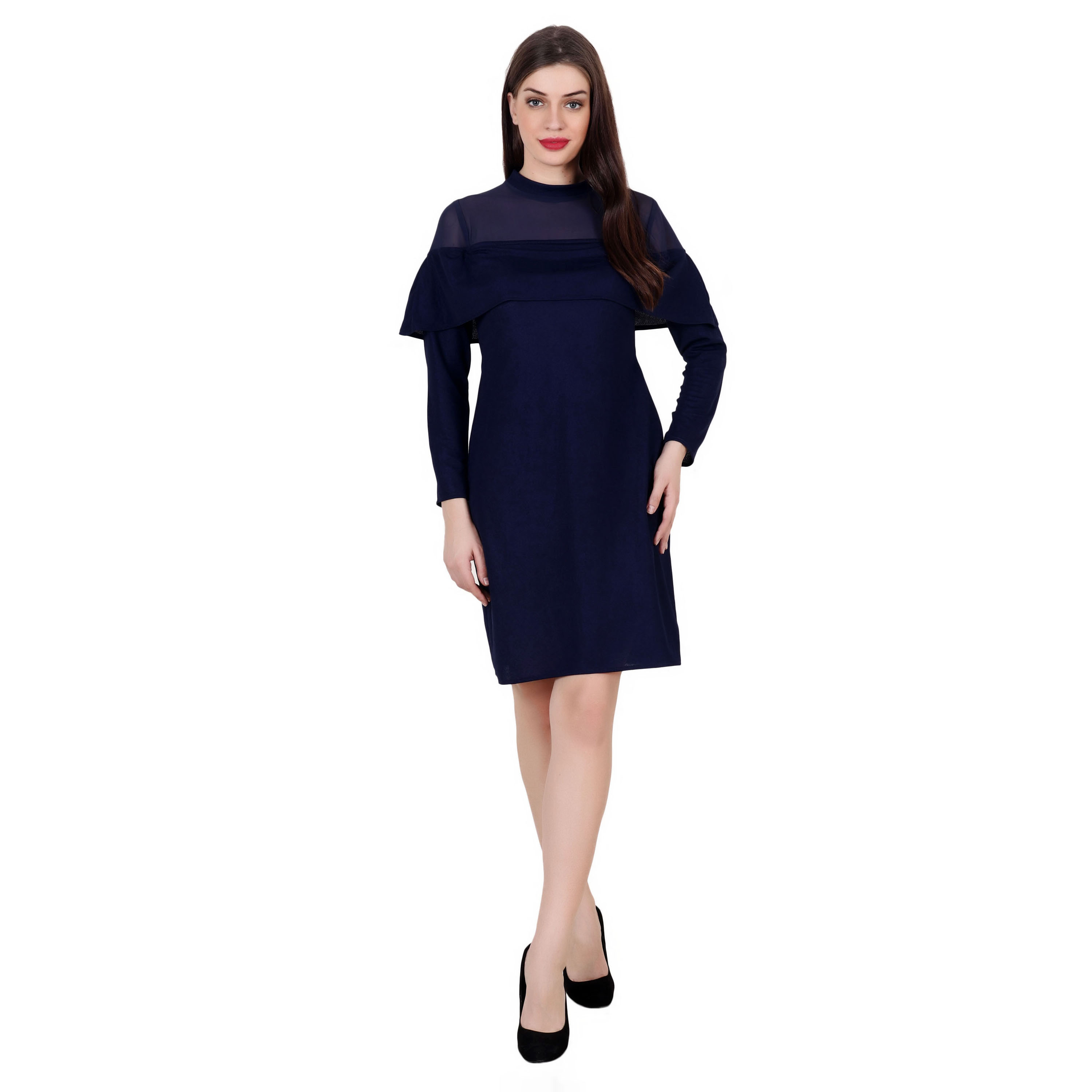 NAVY BLUE MIDI FULL SLEEVE BODYCON